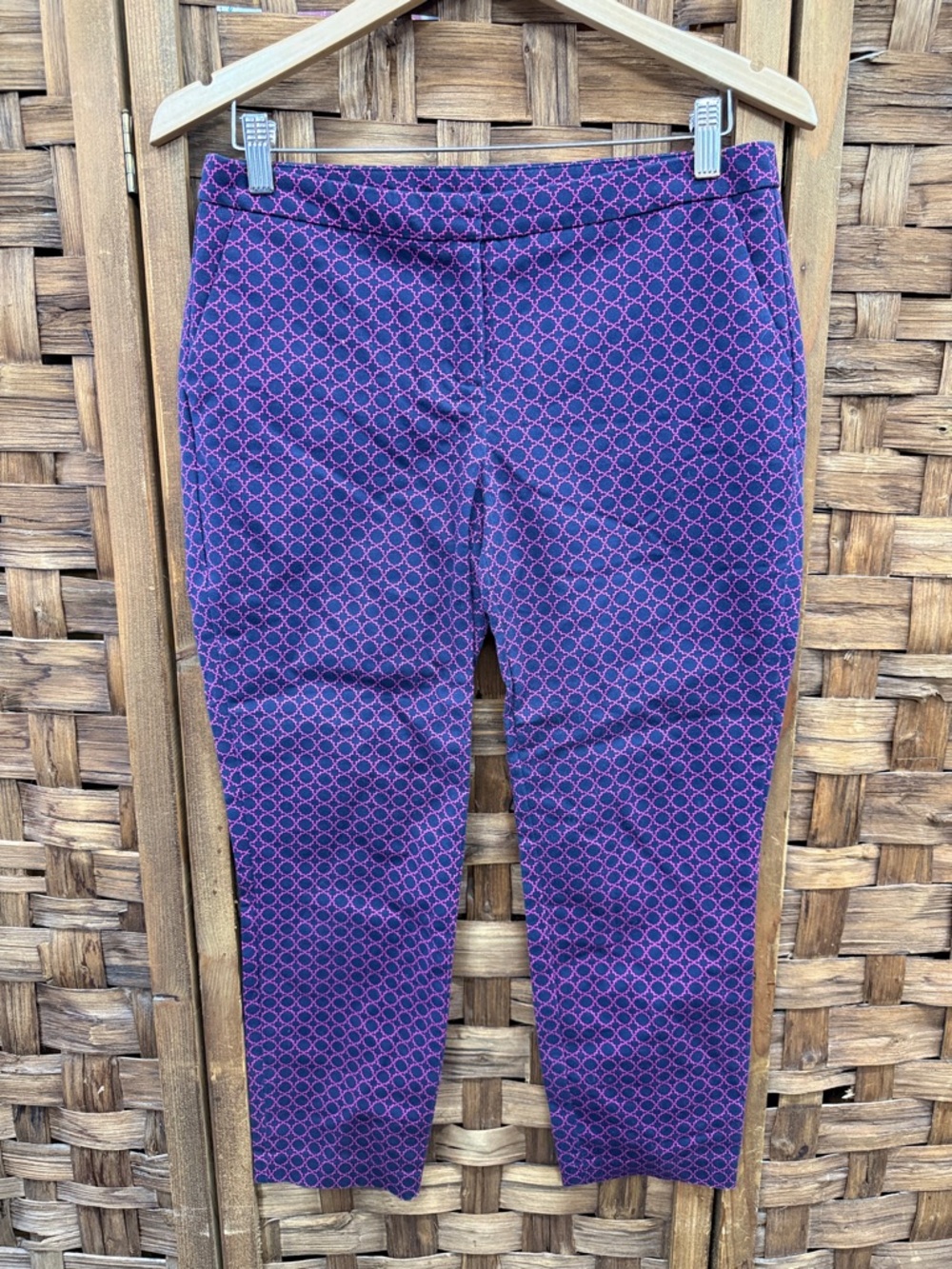 Kenar Purple Pants with Pink Geometric Print